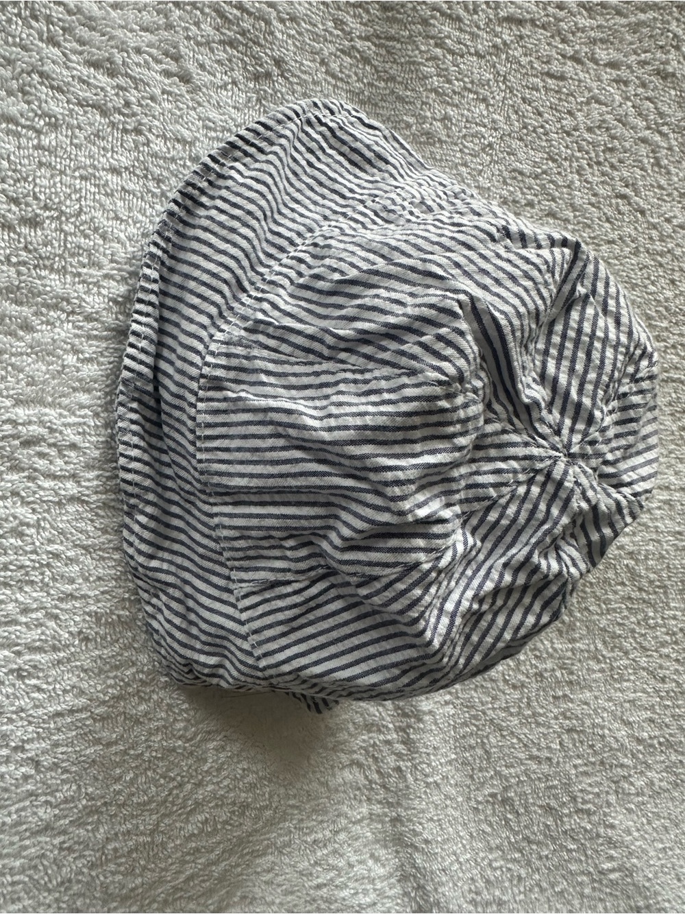 Kids Striped Bucket Hat in Navy and White